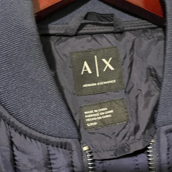 Armani Exchange Deep Blue Bomber Jacket - Picture 5 of 7